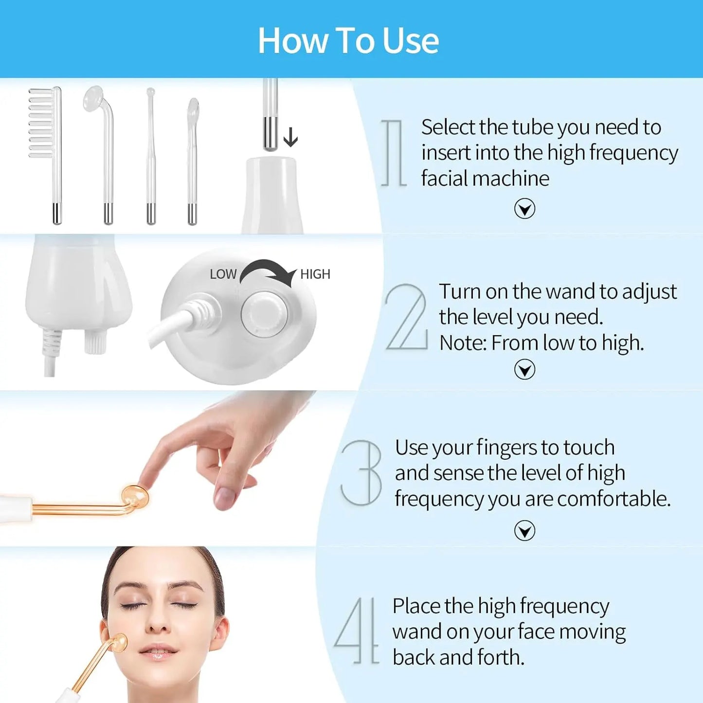Mirqelle™ High Frequency Skin Therapy Wand